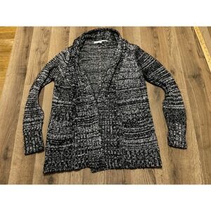Collective Concepts Sweater, Women's Size Medium, Black Gray, Open Cardigan